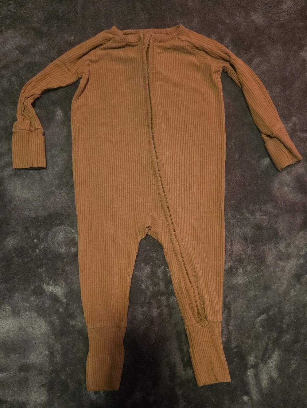 Little Sleepies Bamboo Viscose Zippy Size 3-6 In Copper Ripped